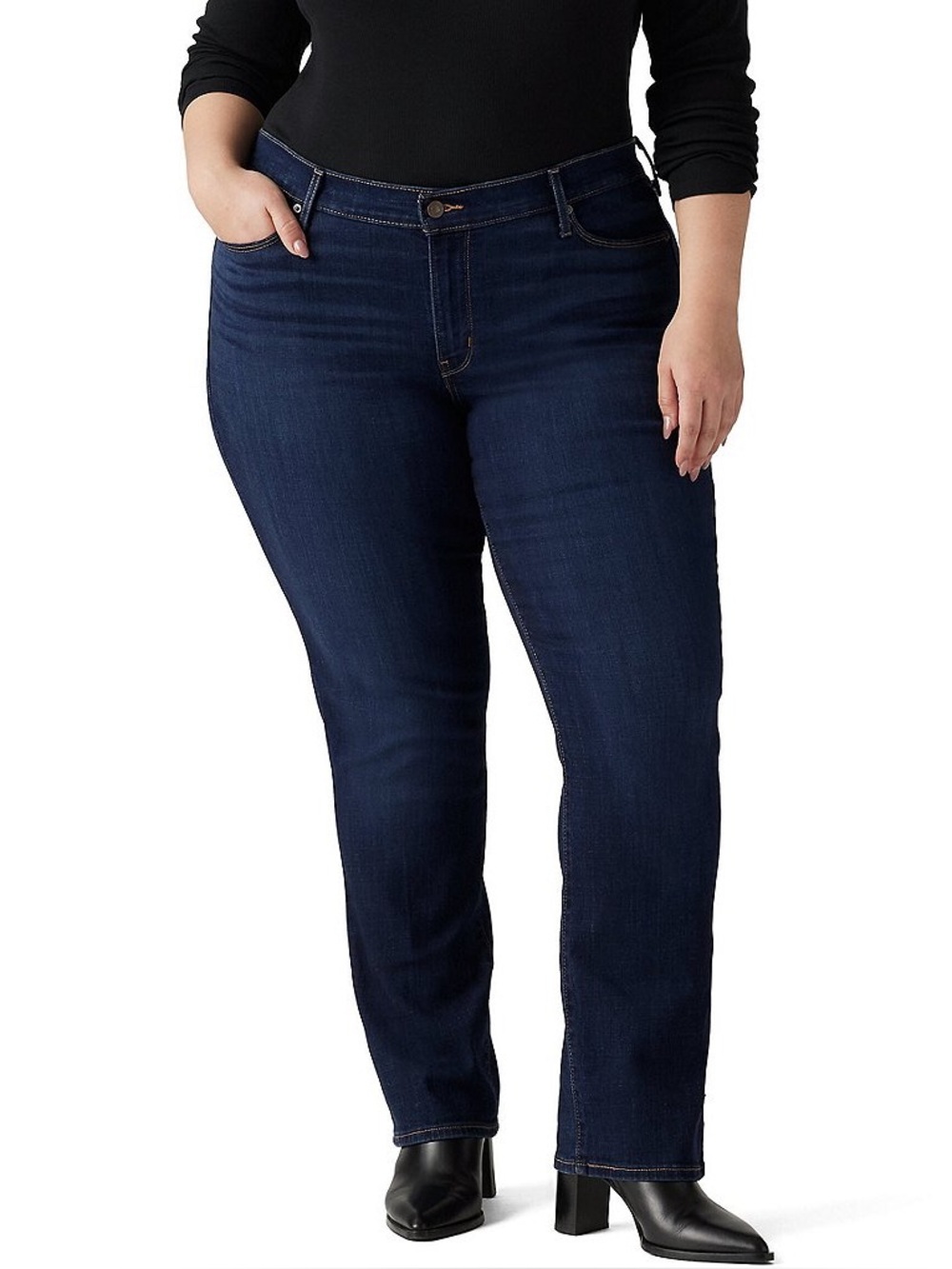 NEW - Levi’s Plus Size 22W Classic Stretch Mid Rise Straight Leg Jeans Dark Wash